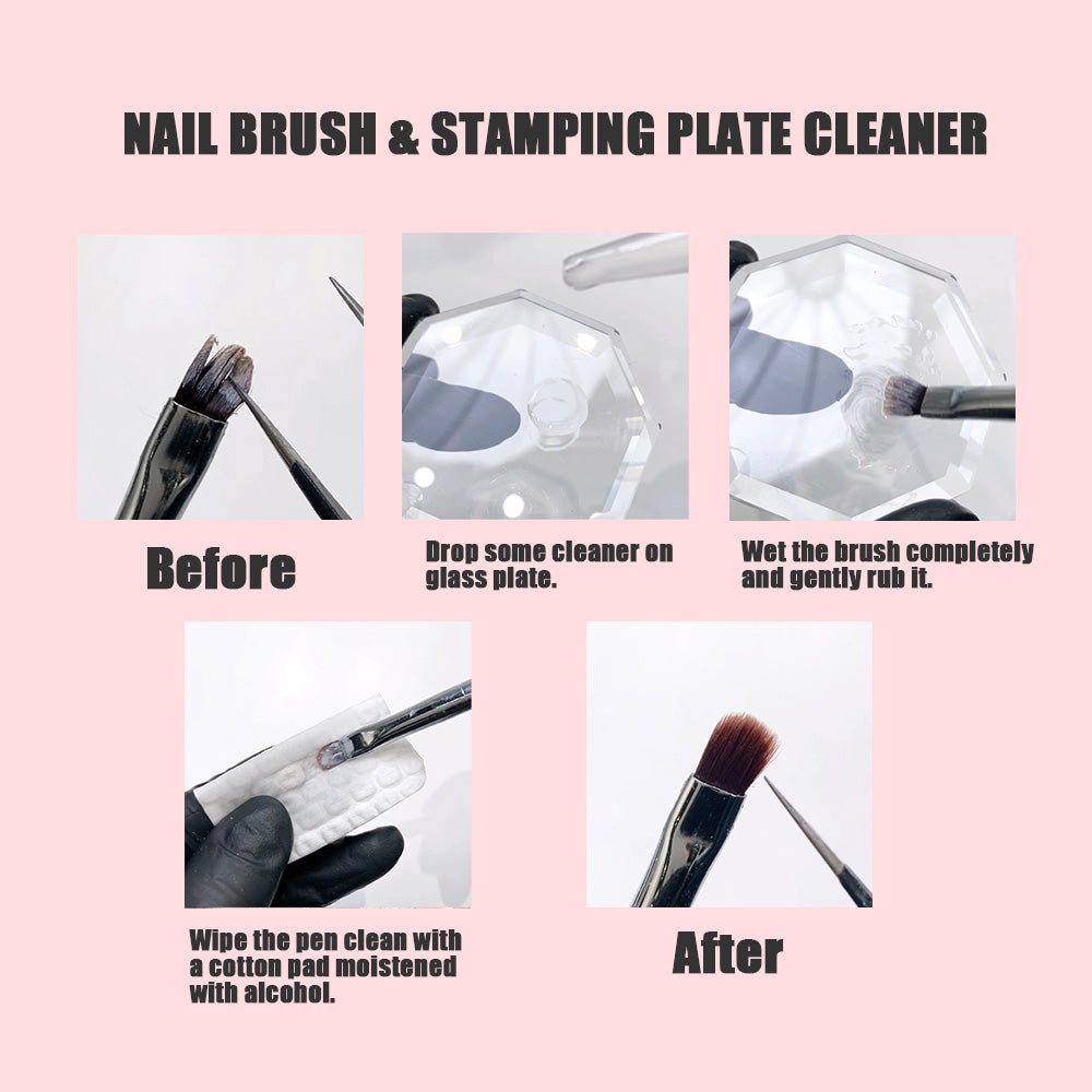 Nail Brush & Stamping Plate Cleaner