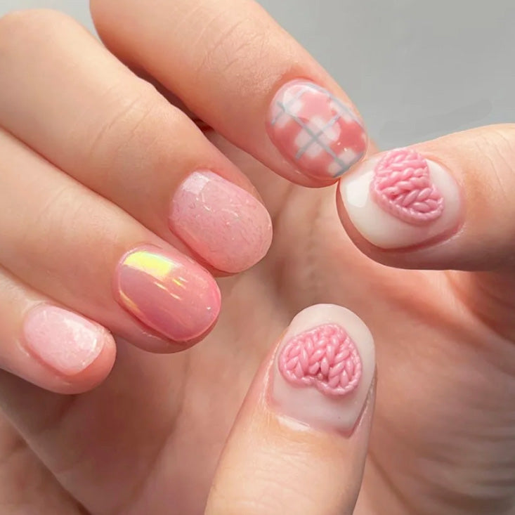 3D Nail Art Mold- Fuzzy Hearts