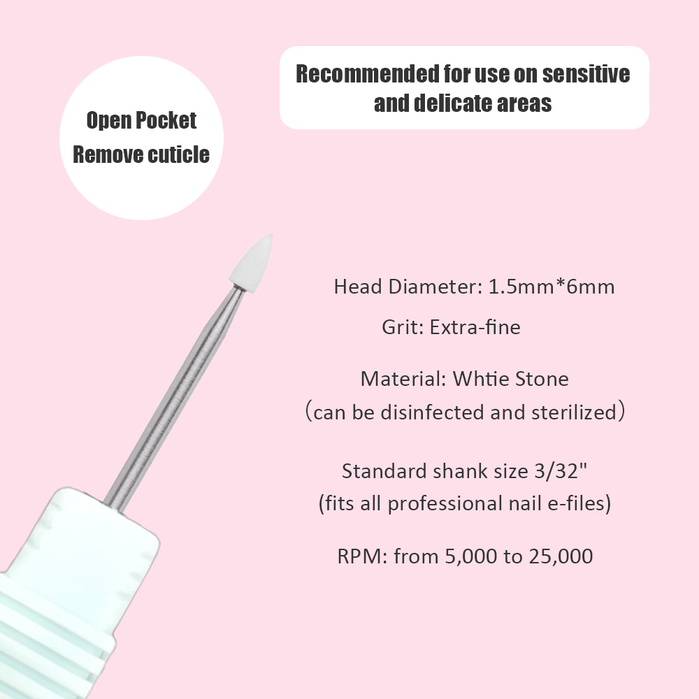 Fine Stone Efile Nail Bit- Drop Extra Fine