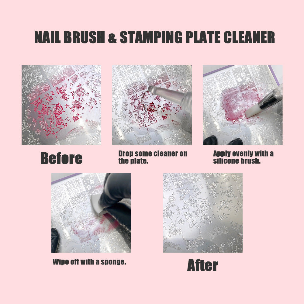 Nail Brush & Stamping Plate Cleaner