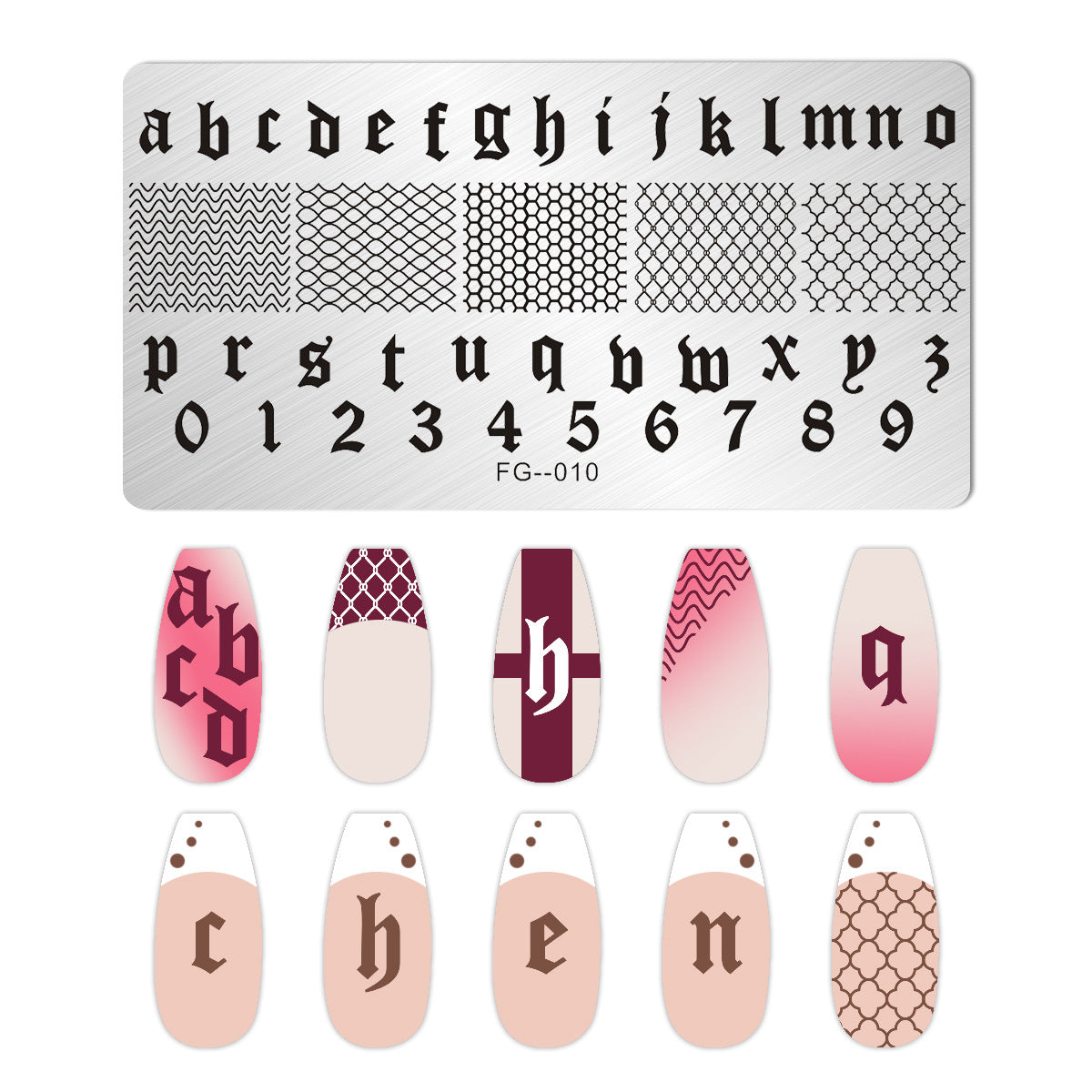 Nail Stamping Plate FG-010 – Sooolovely Nail Art