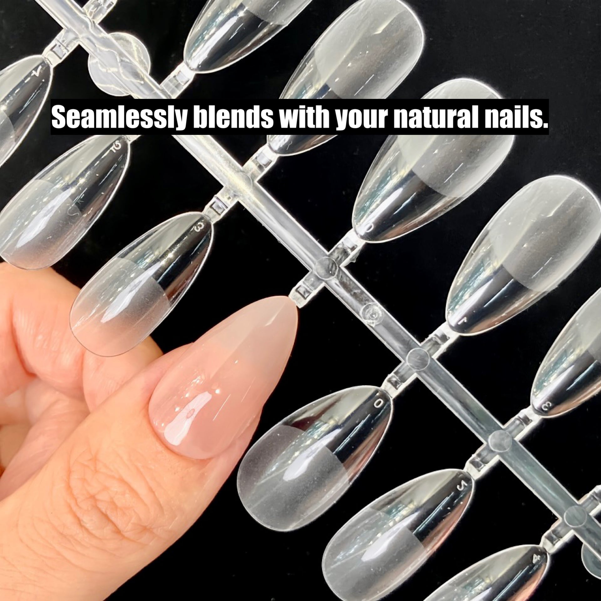 Soft Gel Half Matte Nail Tips- Medium Almond 240PC