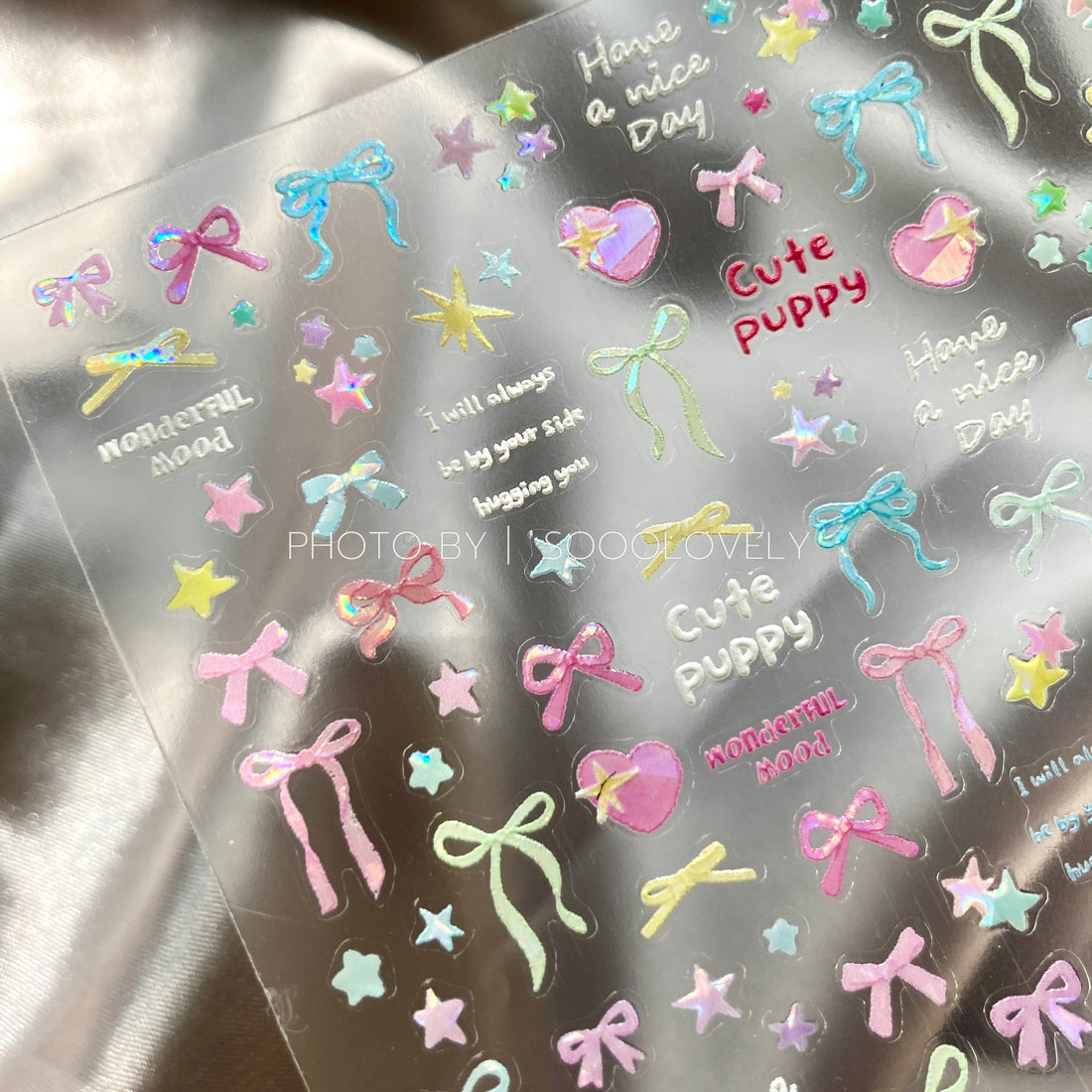 3D Nail Sticker - Blinking Bows TO4874