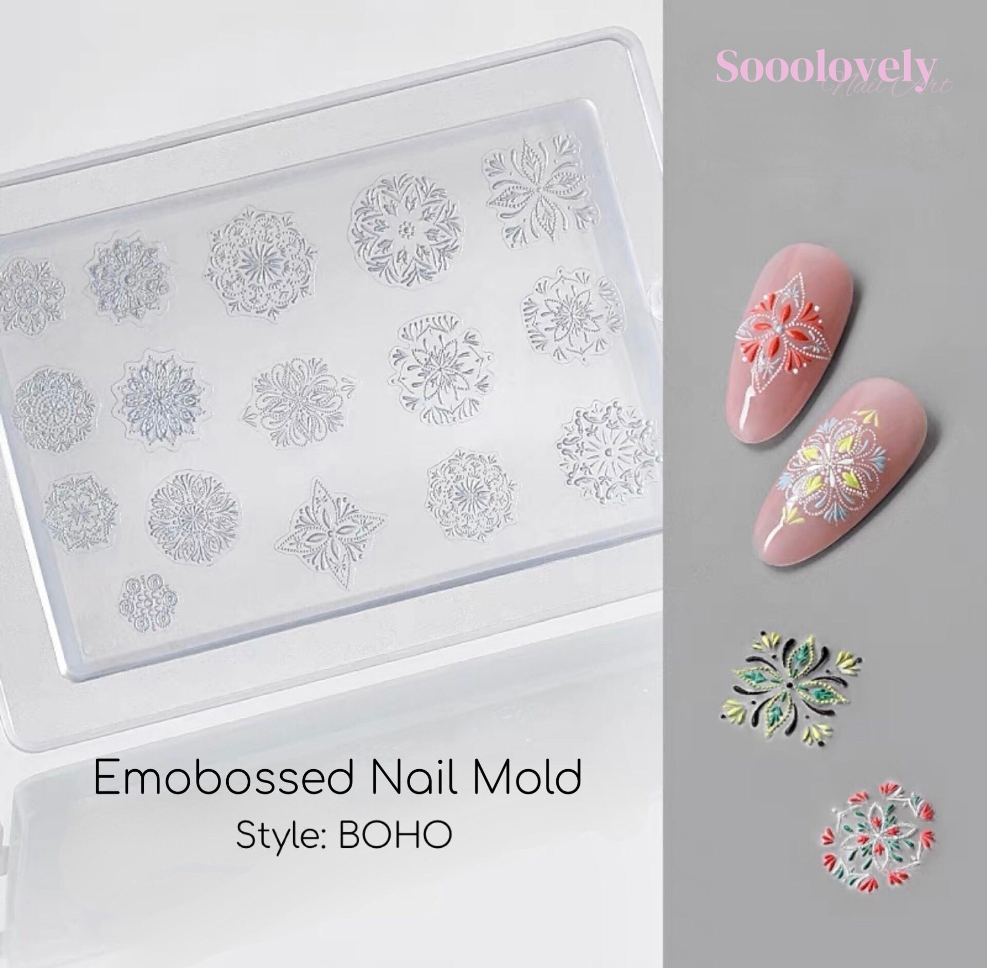 Embossed Nail Art Mold Collection