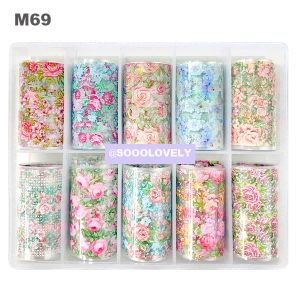 Nail Art Foil Box- M69 Morning Garden