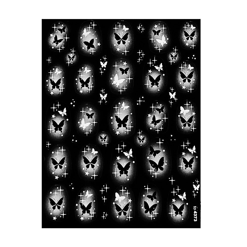 Ultra Thin Nail Sticker - Dreamy Hollow Butterfly I TO4373