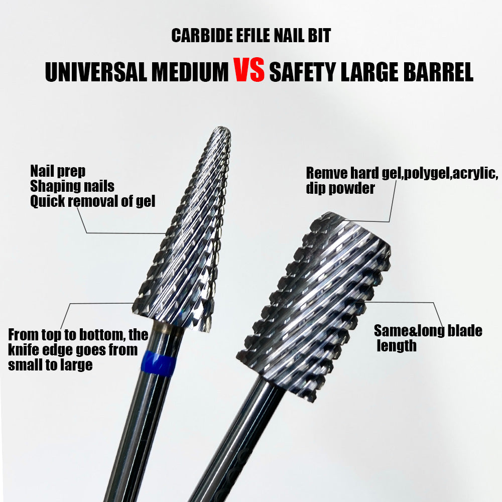 Carbide Efile Nail Bit- Safety Large Barrel