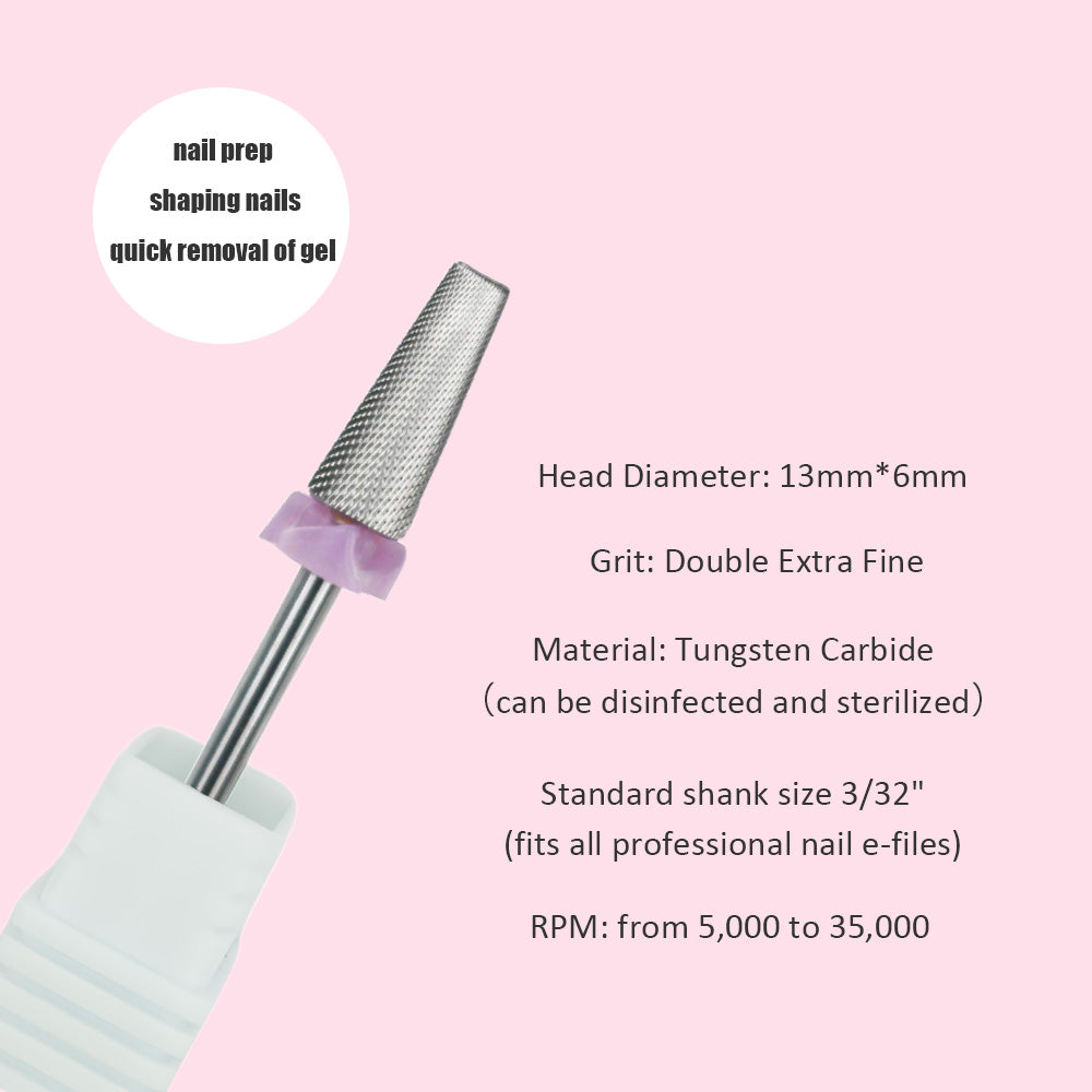 Carbide Efile Nail Bit- 5 In 1 Tapered Double Extra Fine