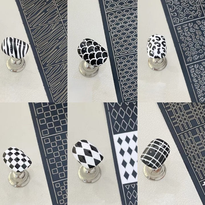 Hollow Out Sticker Airbrush Nail Stencil Pack- 6 Sheets HO151