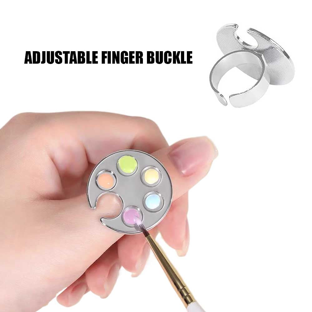 Mini Adjustable Nail Color Palette Ring
