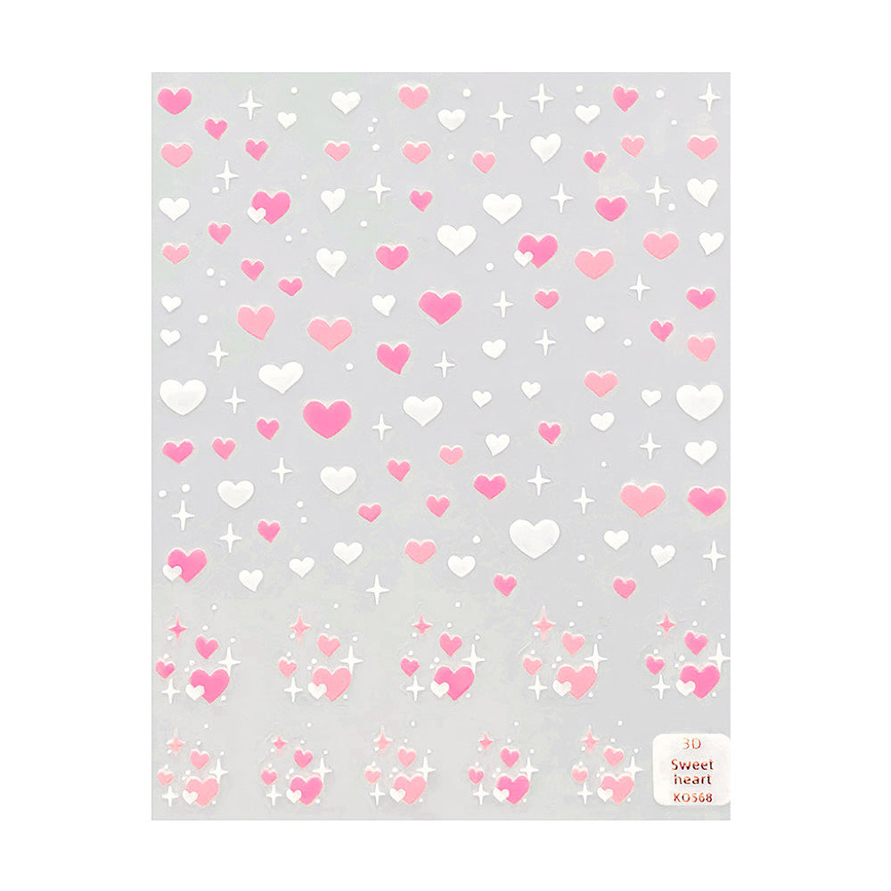 Ultra Thin Nail Sticker - Sweet Star Heart KO583