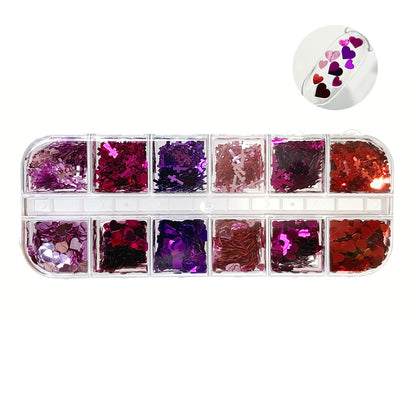 Nail Glitter Kit-19 Heart &amp; Cross Mix Size