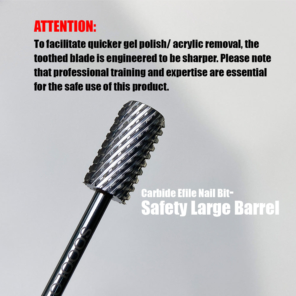 Carbide Efile Nail Bit- Safety Large Barrel