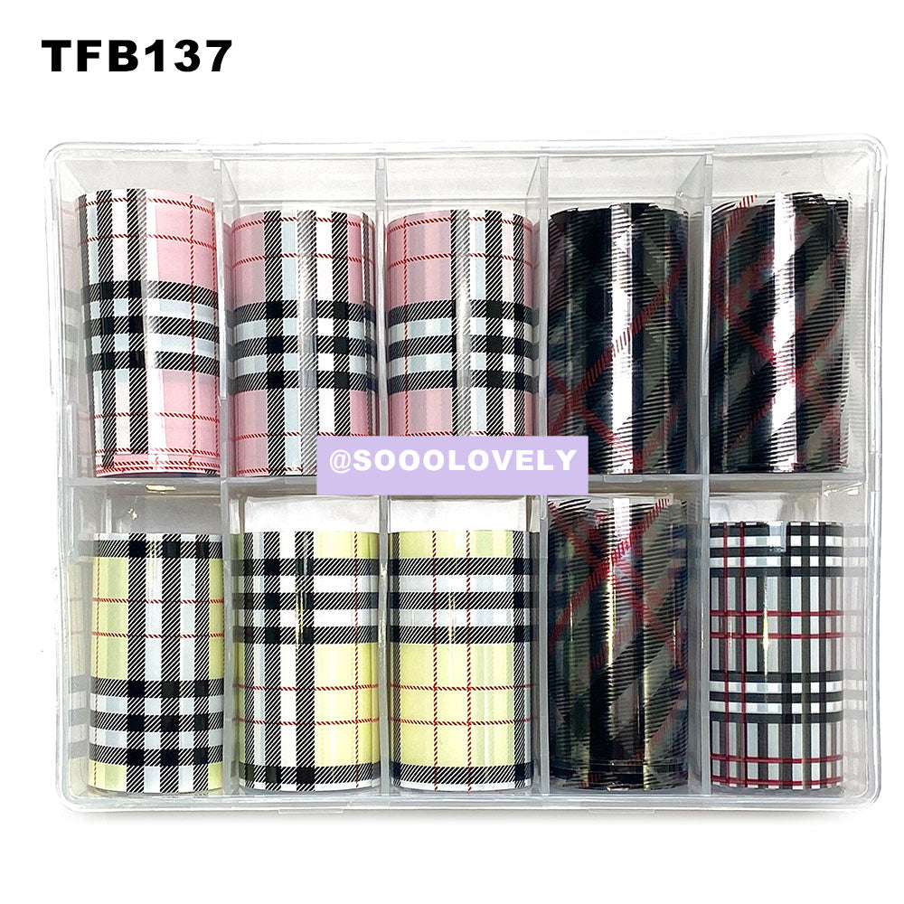 Nail Art Foil Box-TFB137 Tartan II