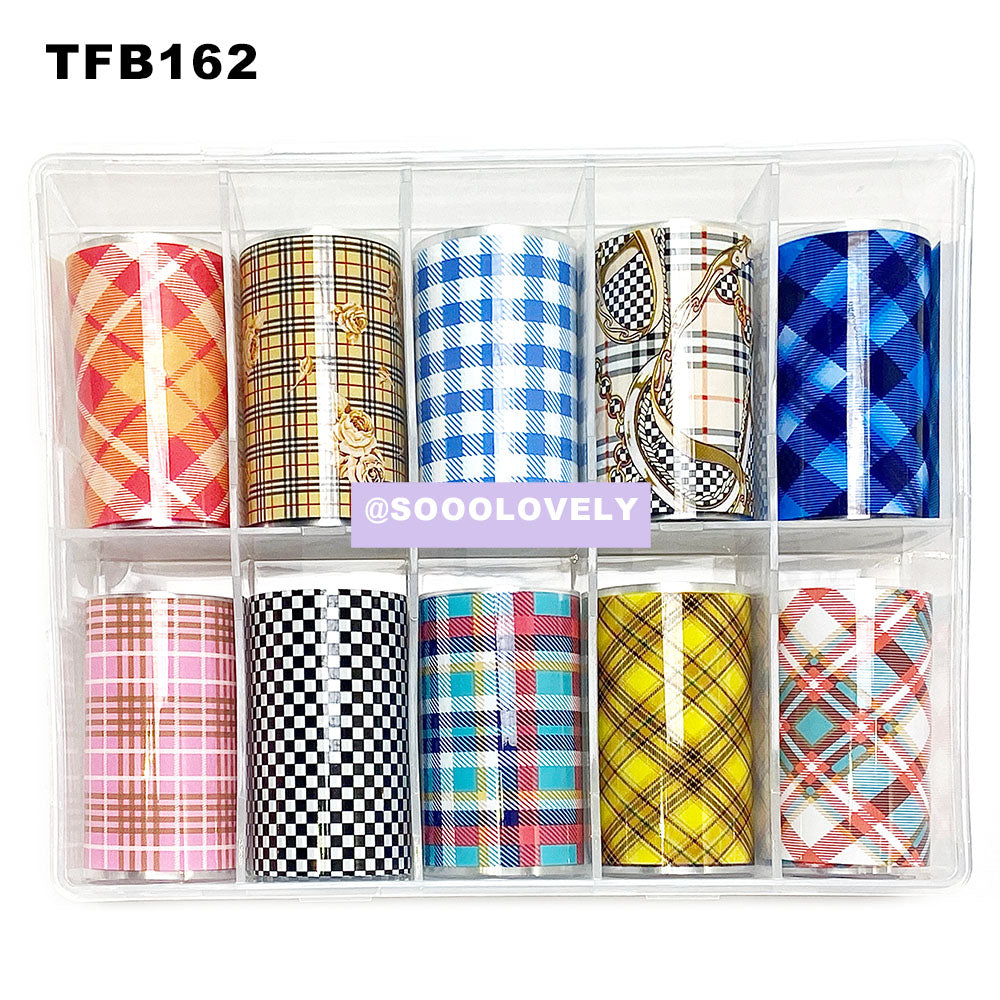 Nail Art Foil Box-TFB162 Tartan