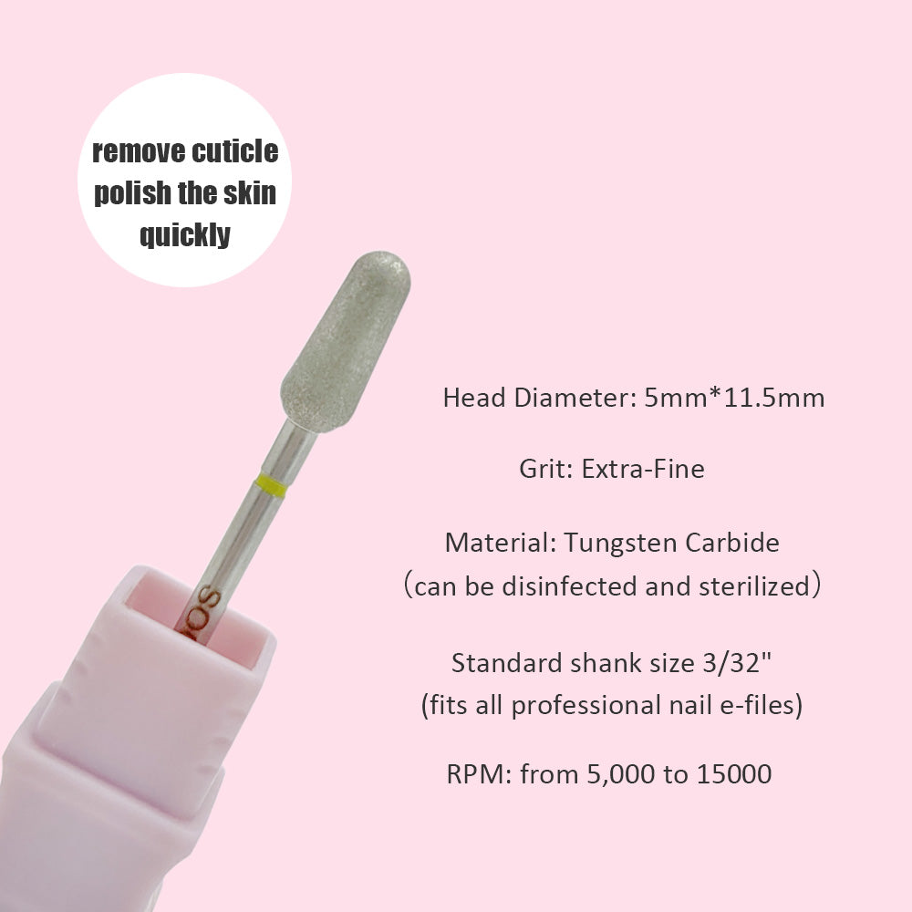 Diamond Efile Nail Bit- Pear Extra Fine