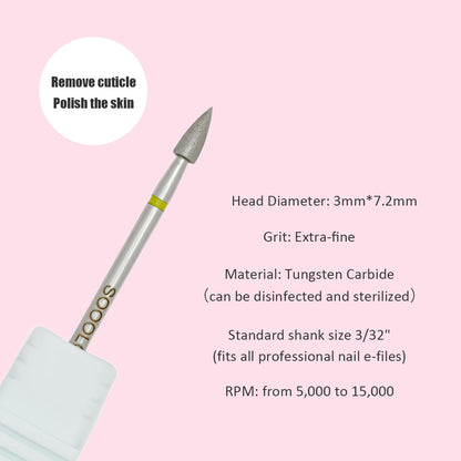 Diamond Efile Nail Bit- Drop Extra Fine