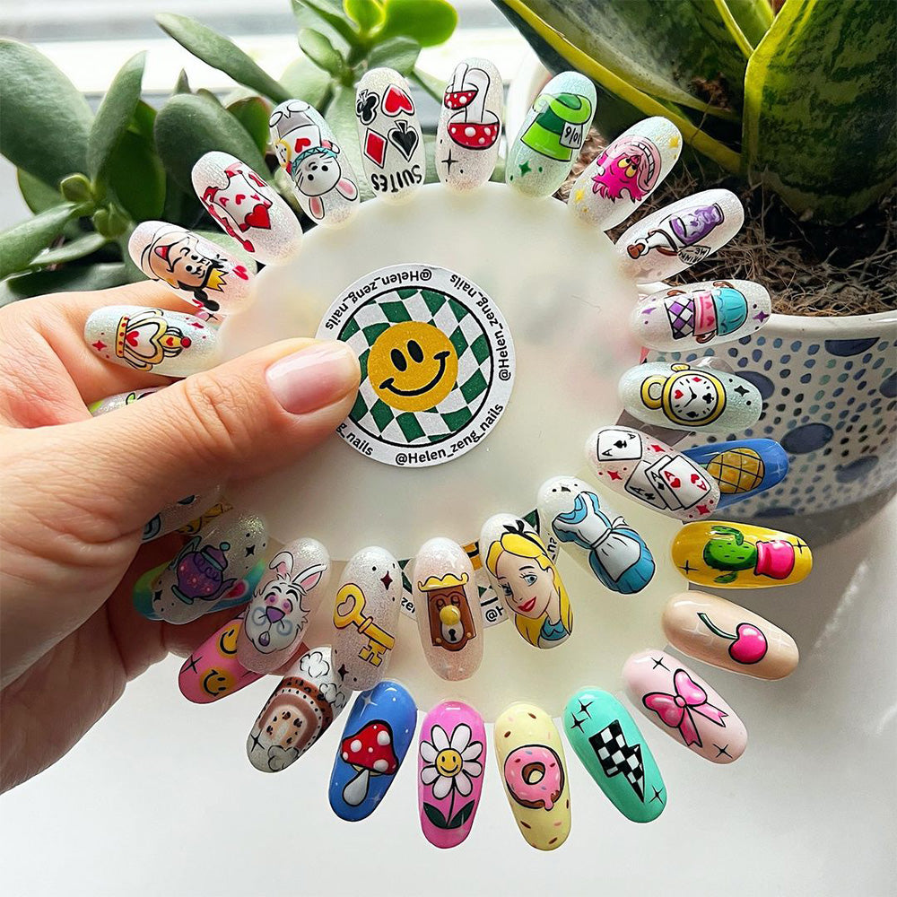 False Nail Art Tips Display Board- 5Pcs 200 Tips