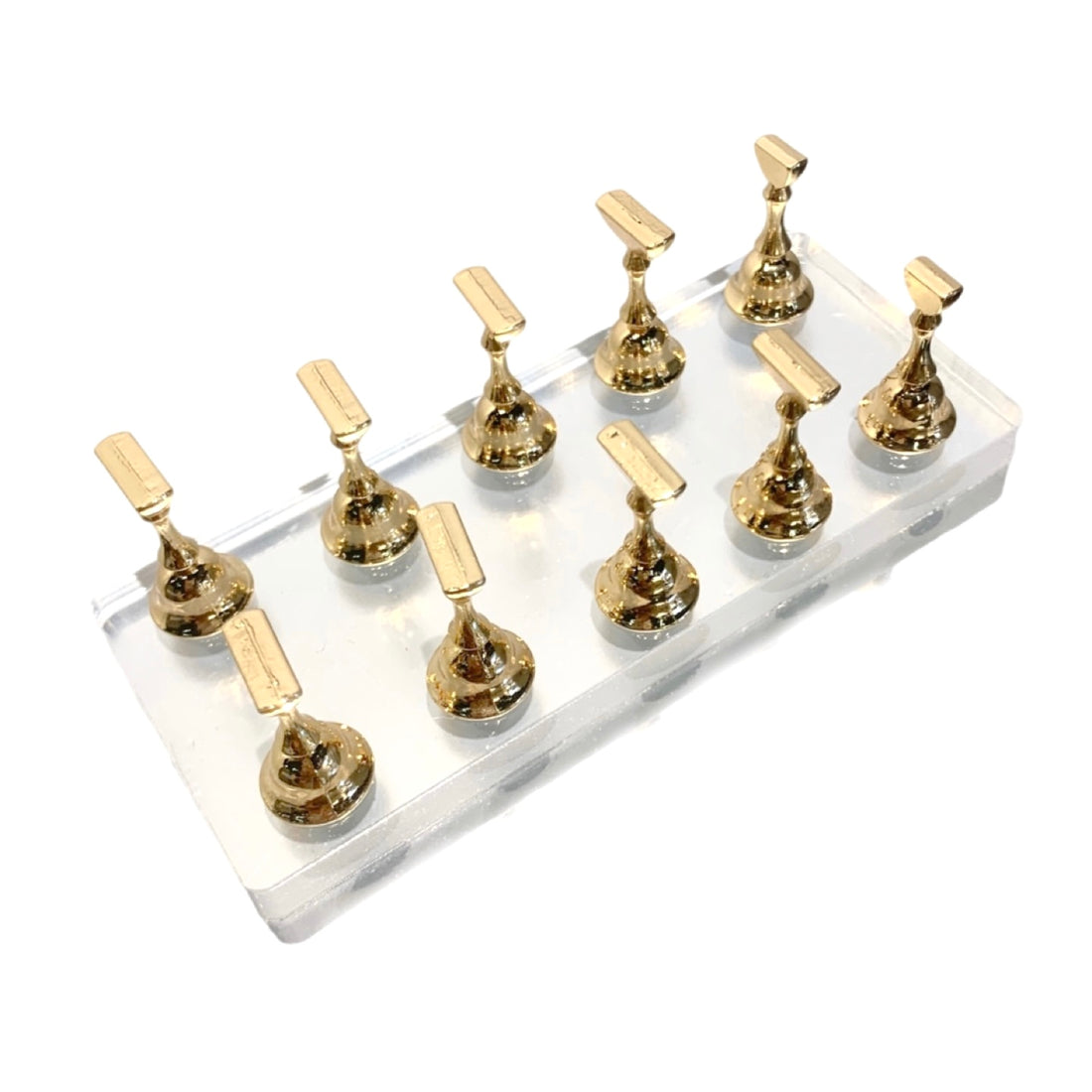 Solid Magnetic Nail Stand Kit for Press On- 1 Base 10 Stands