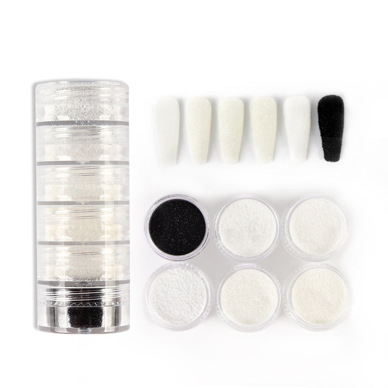 Nail Glitter Kit-03 Shining Black and White