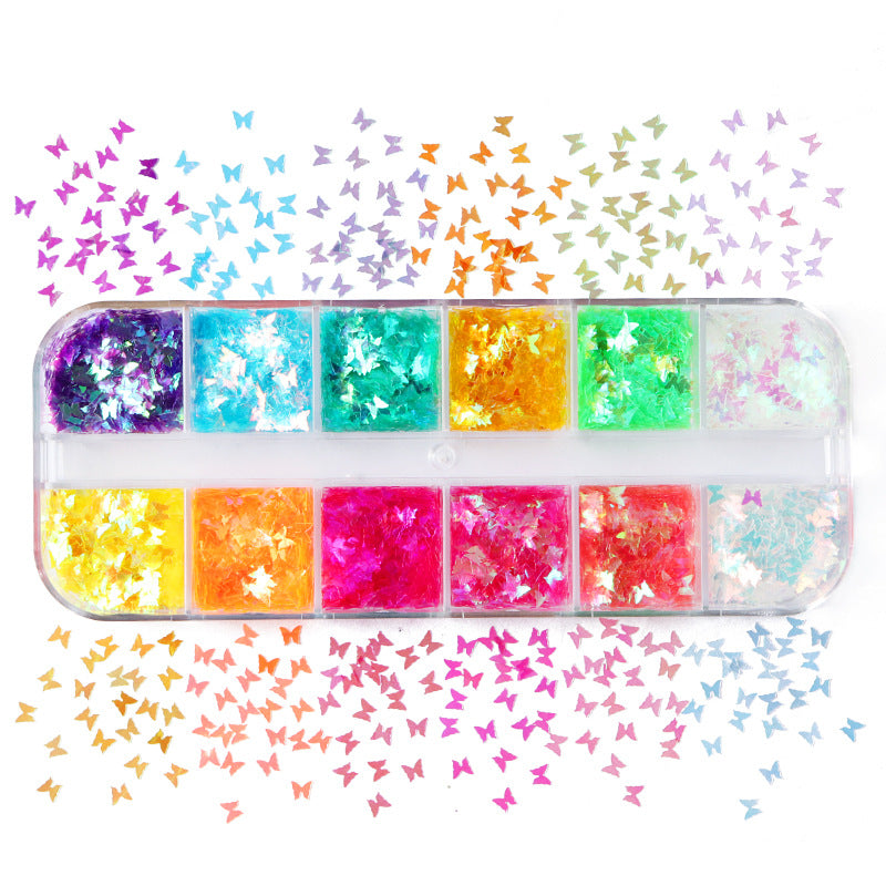 Nail Glitter Kit-04 Neon Butterfly 3mm