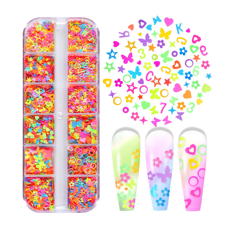 Nail Glitter Kit-15 Neon Shapes Combo II