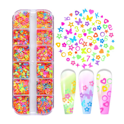 Nail Glitter Kit-15 Neon Shapes Combo II