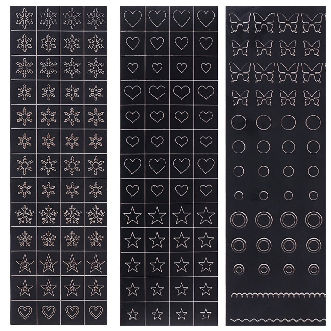 Hollow Out Sticker Nail Stencil Pack-3 Sheets HO152