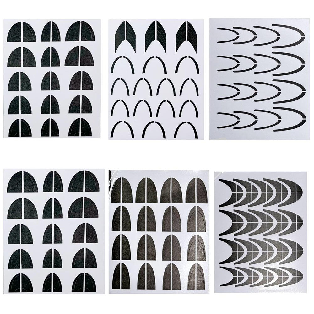 Hollow Out Stickers French Tip Nail Stencil Pack -6 Sheets HO156