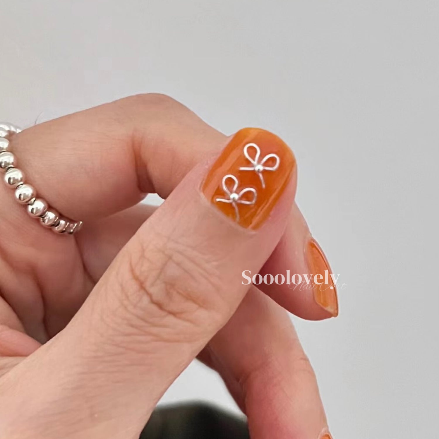 3D Nail Sticker- Coquette Knots TA301 Silver