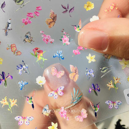 Ultra Thin Nail Sticker- Garland Garden KO533