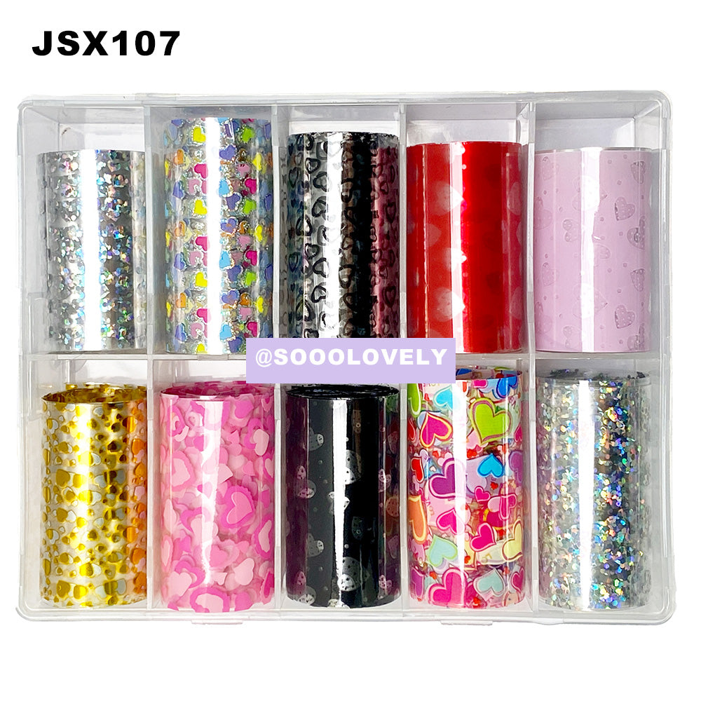 Nail Art Foil Box- JSX107 Heart Heart