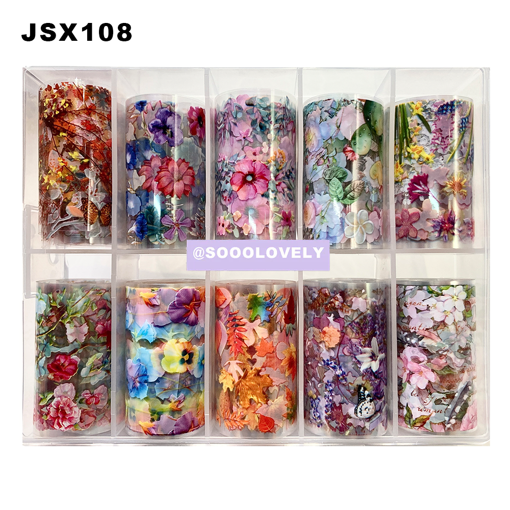 Nail Art Foil Box- JSX108 Floral Il