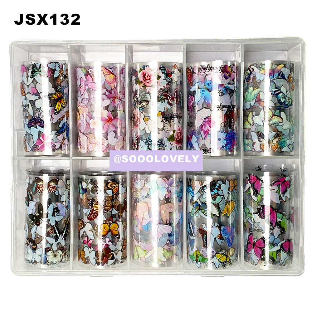 Nail Art Foil Box- JSX132 Wow Butterflies