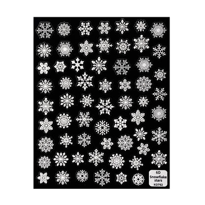 3D Nail Sticker - Snowflake Stars KO792