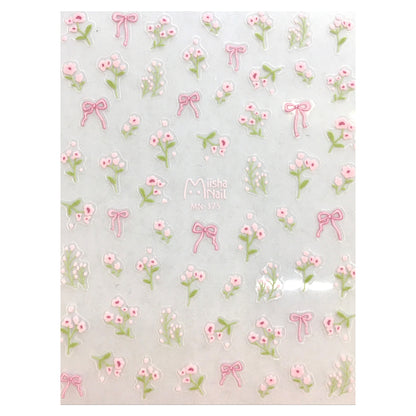 Ultra Thin Nail Sticker - Pink Flower MN375