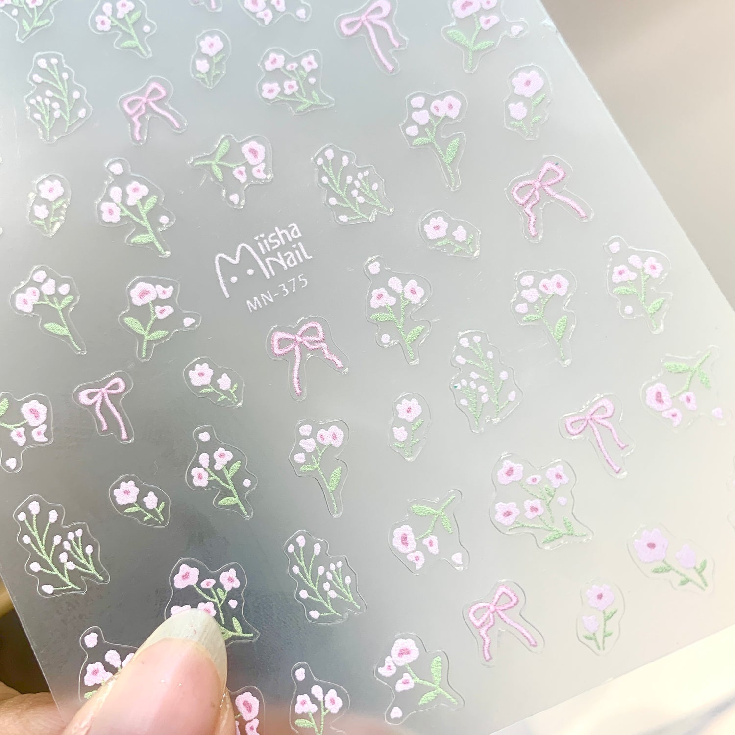 Ultra Thin Nail Sticker - Pink Flower MN375