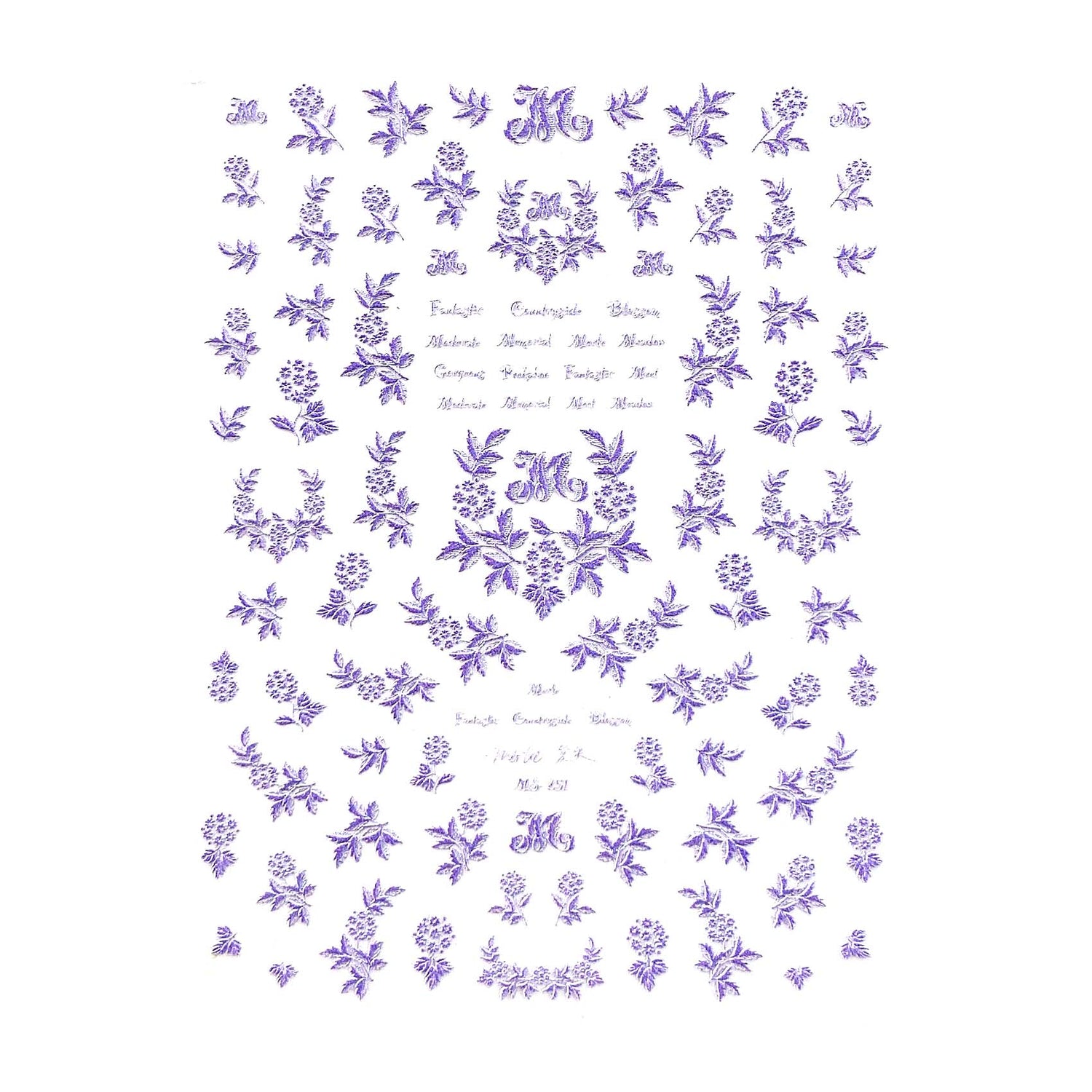 3D Nail Sticker-Honey Poem - Purple MS251