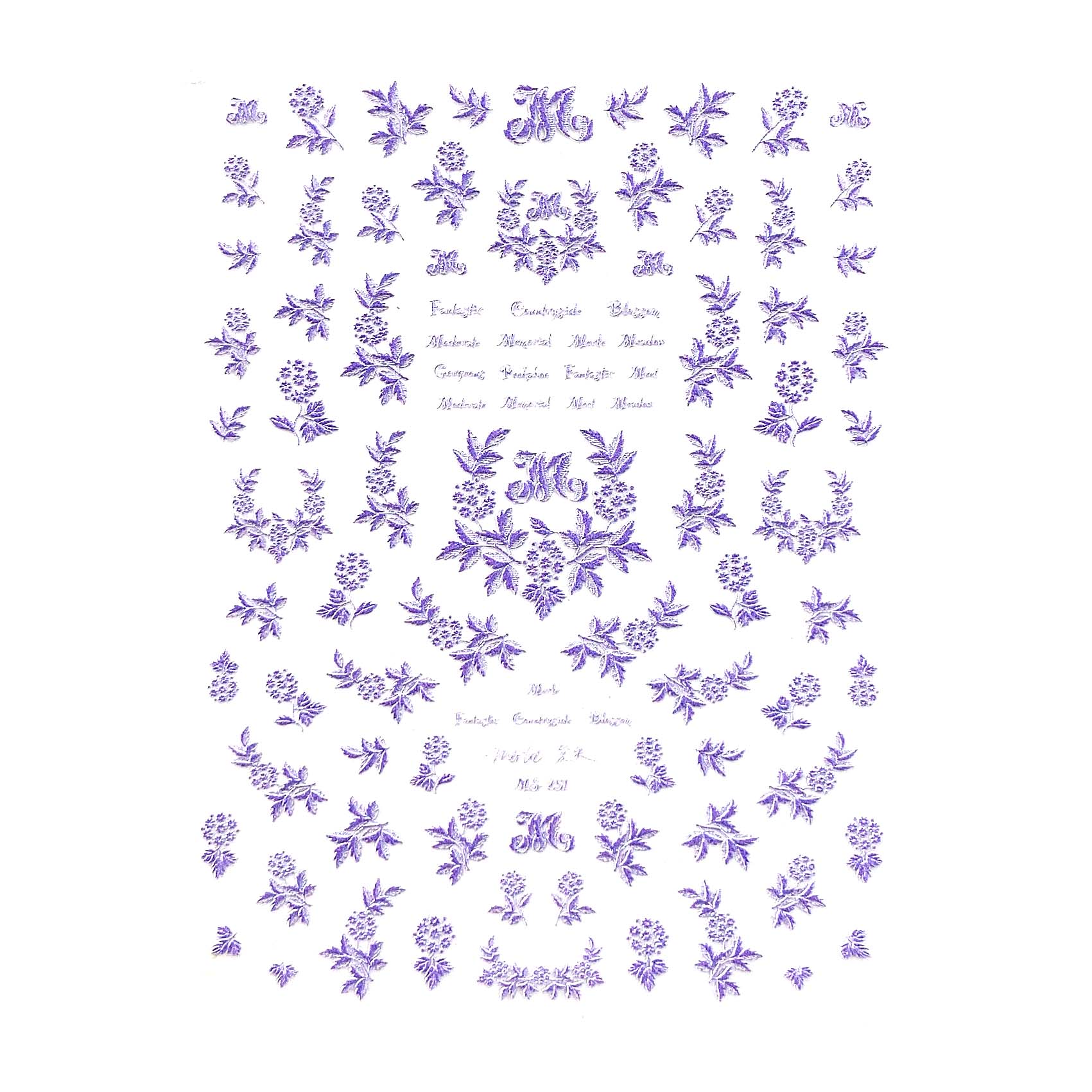 3D Nail Sticker-Honey Poem - Purple MS251