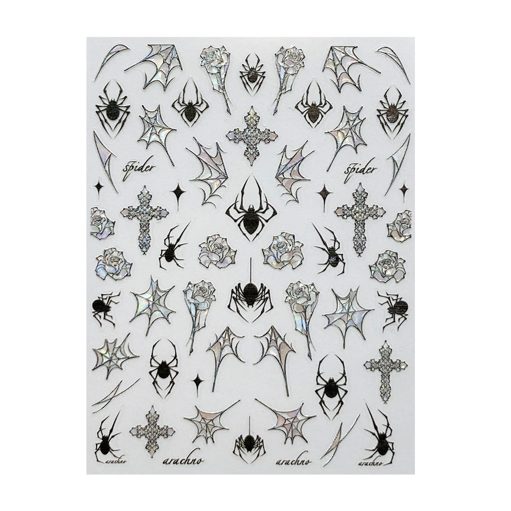 3D Nail Sticker - Embossed Seashell Spider II MS469