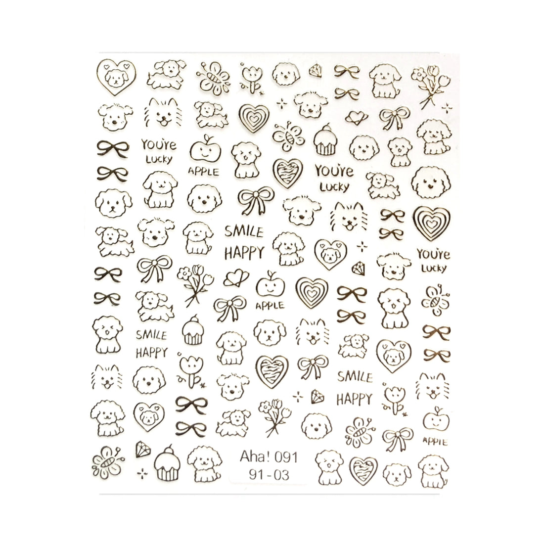 Ultra Thin Nail Sticker - Cute Puppy PRO191