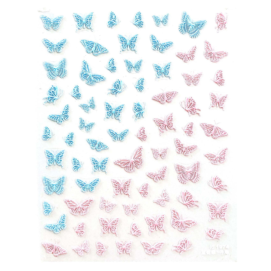 3D Nail Sticker-Duel Butterflies - Blue TO1974B