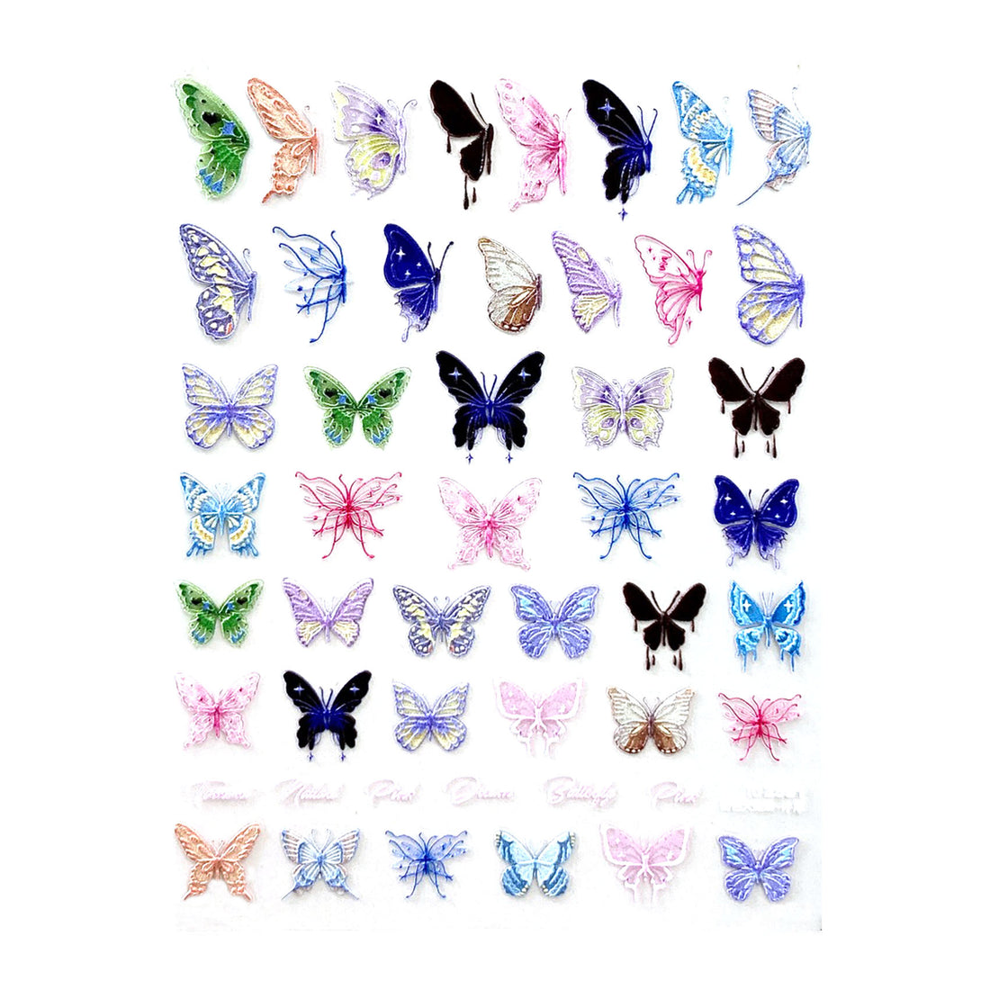 3D Nail Sticker-Unique Butterflies - Medium Butterflies TO2591