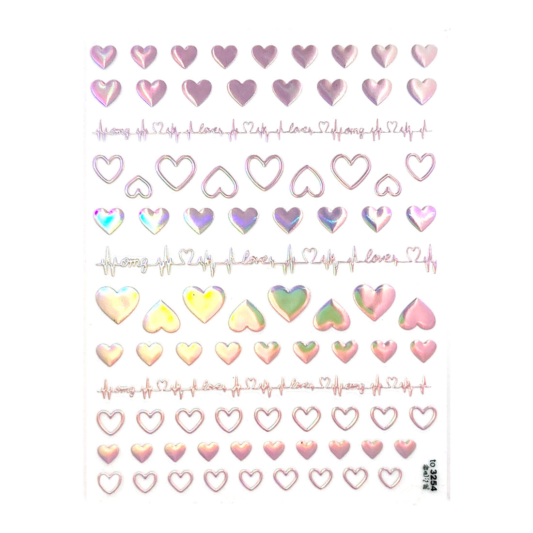 Ultra Thin Nail Sticker- Beating Heart TO3254