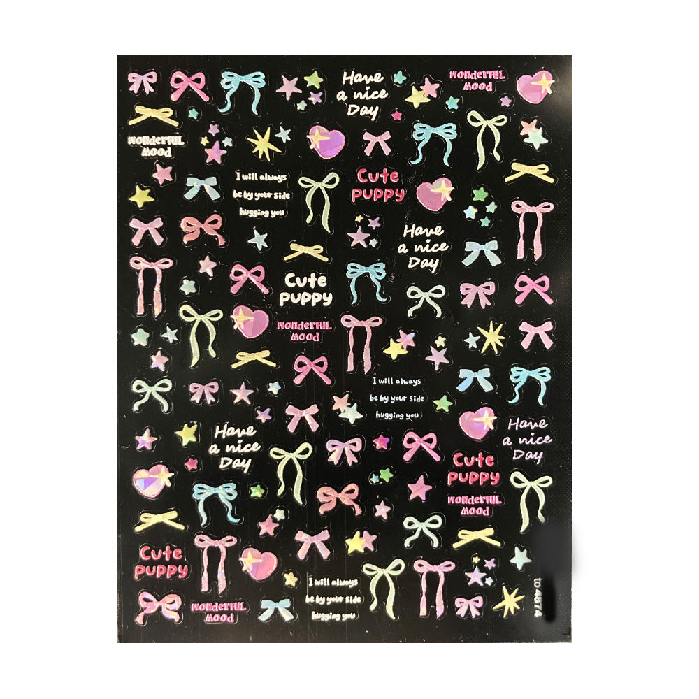 3D Nail Sticker - Blinking Bows TO4874