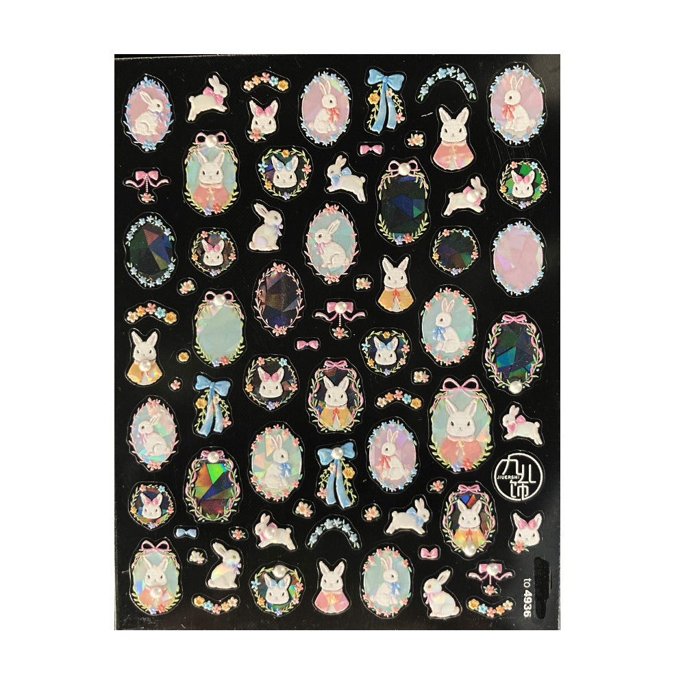 3D Nail Sticker - Opal Bunny TO4936