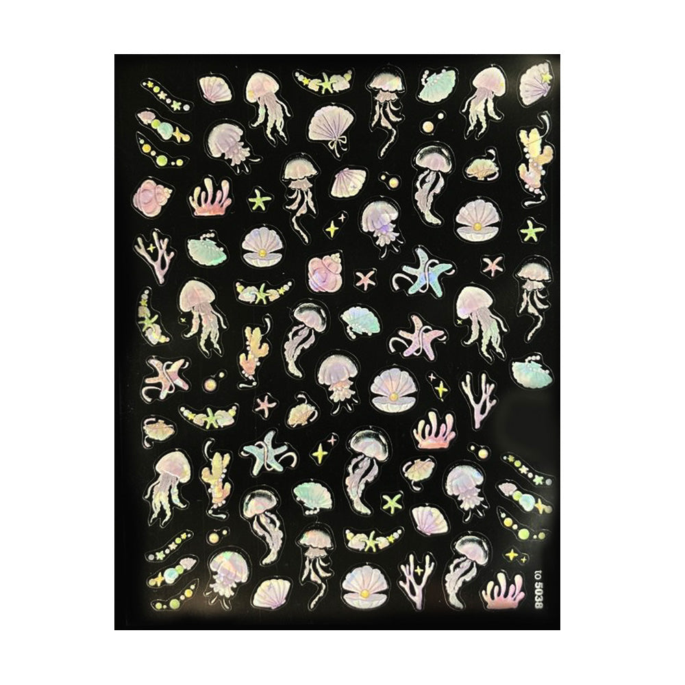3D Nail Sticker - Opal Jelly Fish TO5038