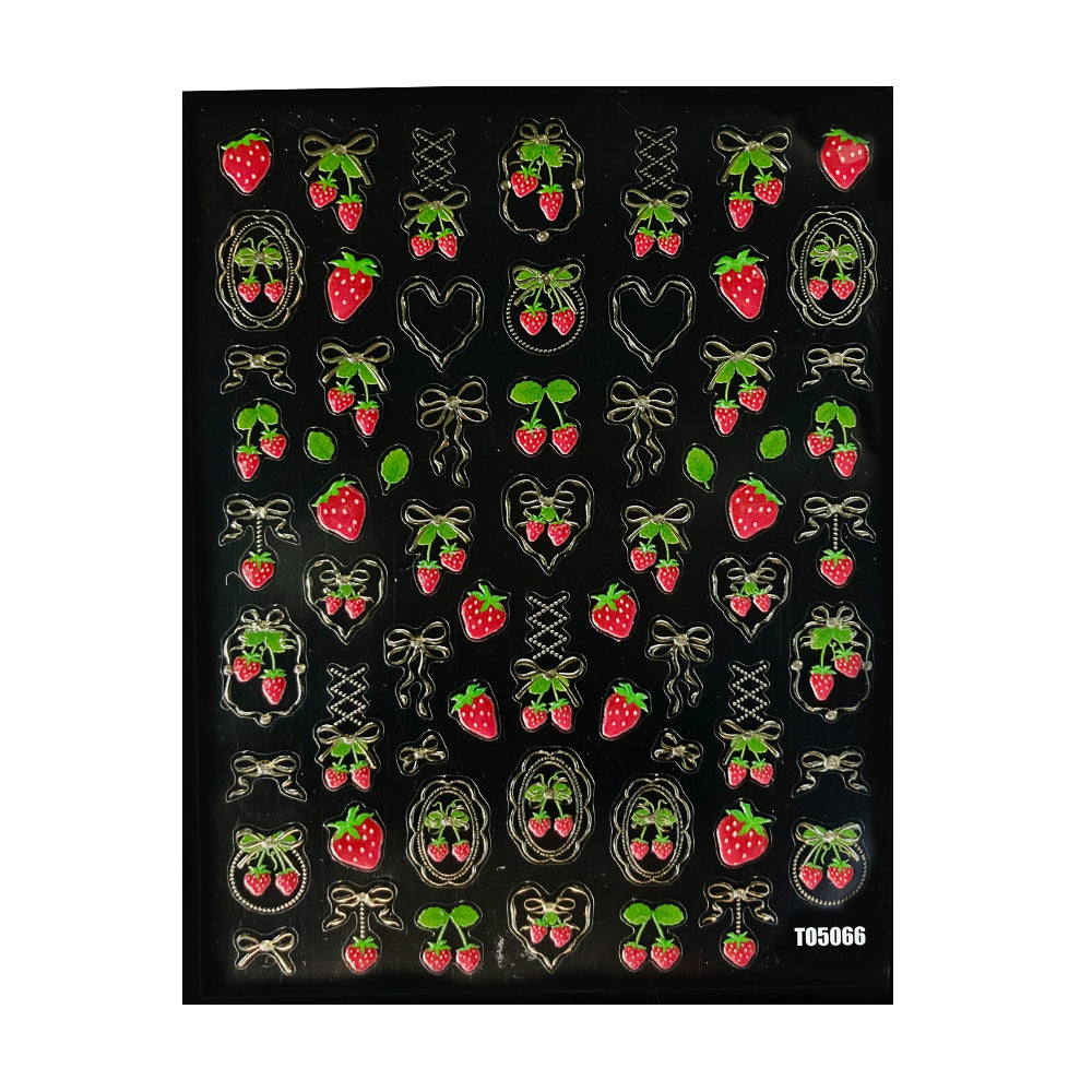 3D Nail Sticker - Strawberry TO5066
