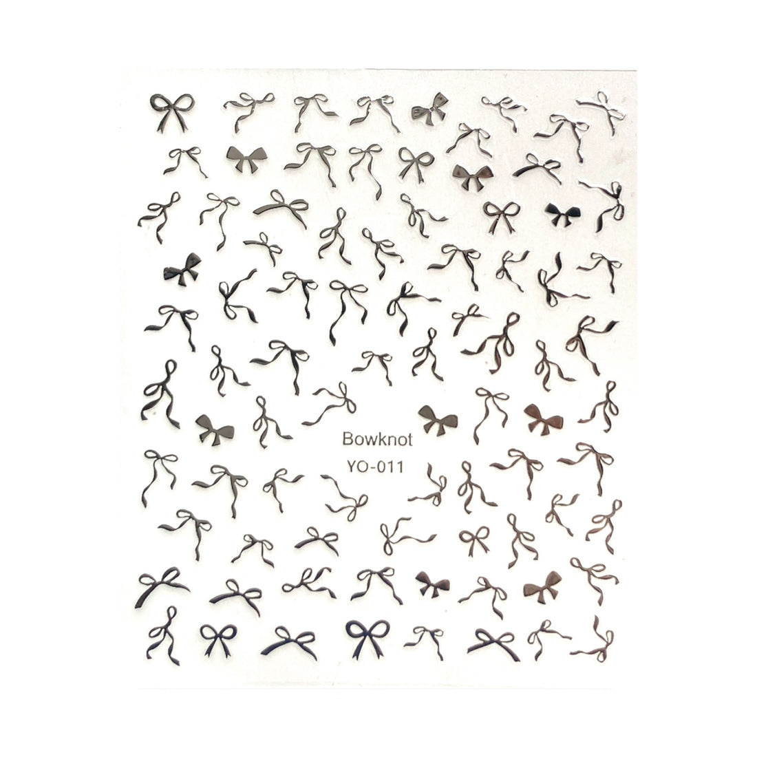 Ultra Thin Nail Sticker - Floating Ribbon YO011 Silver