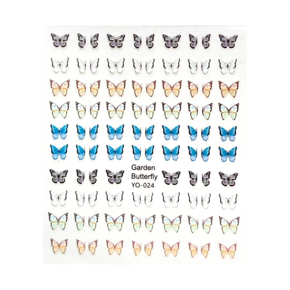 Ultra Thin Nail Sticker - Butterflies YO024